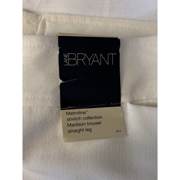 LANE BRYANT The Madison Straight Leg Trouser Ivory Women 20 Stretch Career Pants - Picture 5 of 12